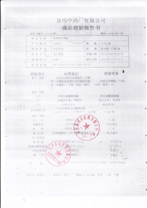 140954感冒疏风颗粒