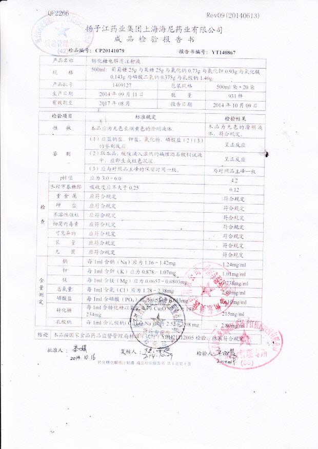 1409127转化糖电解质注射液