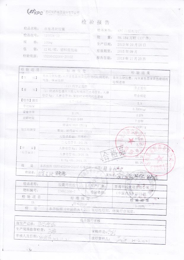 131024-12血塞通软胶囊