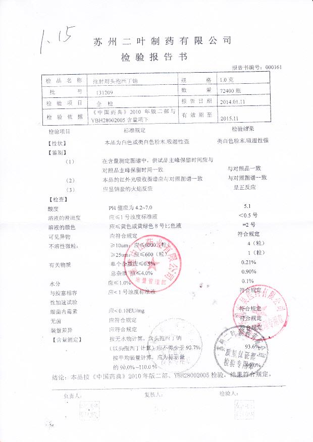 131209注射用头孢西丁钠
