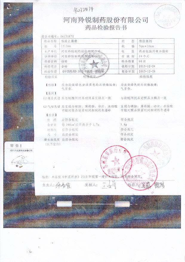 131266伤湿止痛膏