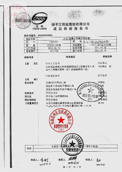 14061821盐酸左氧氟沙星胶囊