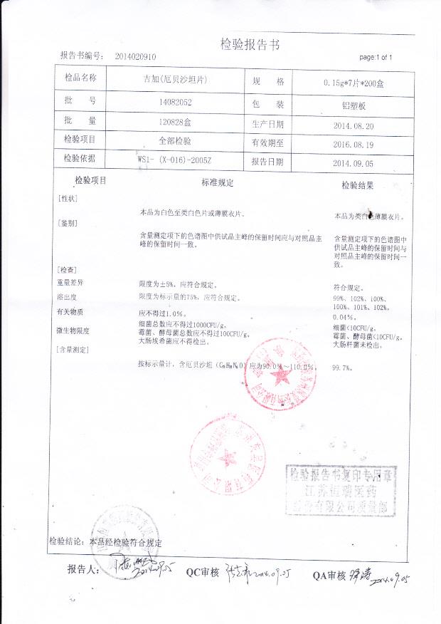 14082052吉加（厄贝沙坦片）