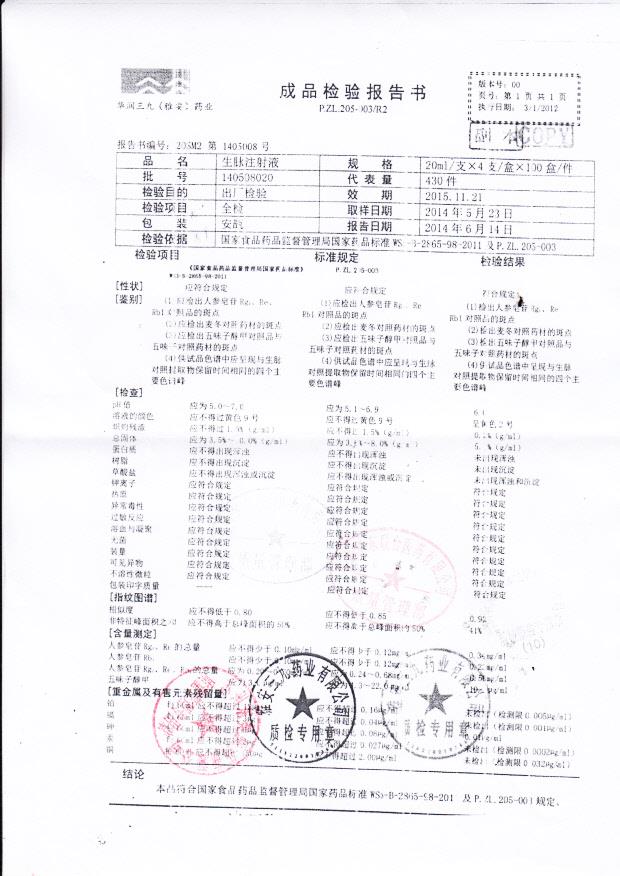 140508020生脉注射液