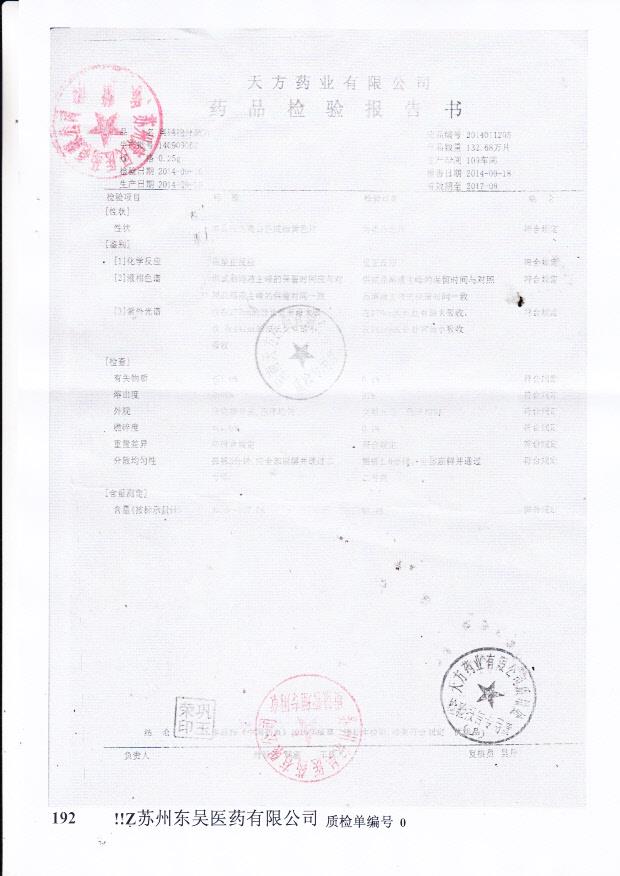 140909062奥硝唑分散片