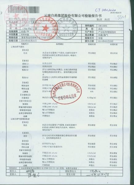 ZEA1420云南白药气雾剂