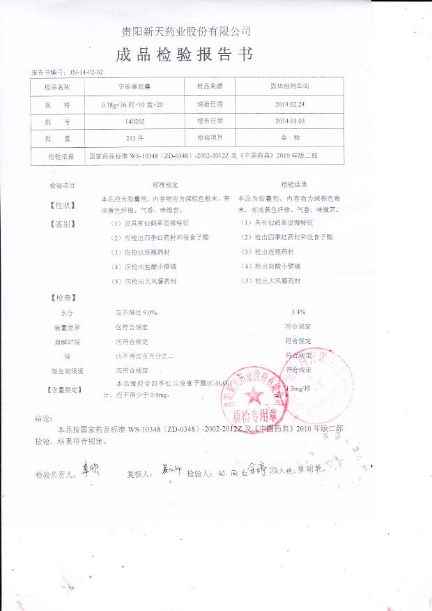 140202宁泌泰胶囊