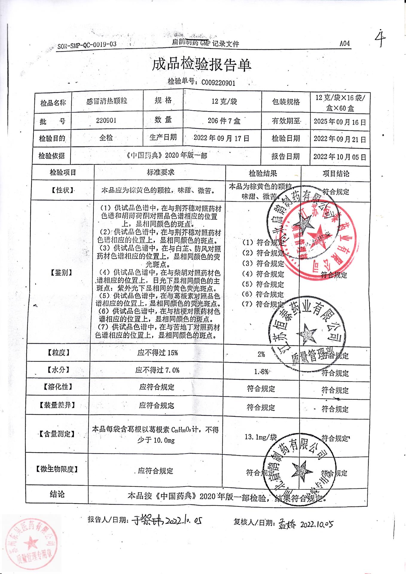220901感冒清热颗粒