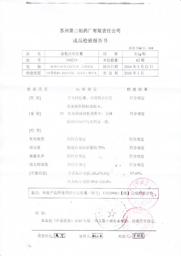 140219诺氟沙星胶囊