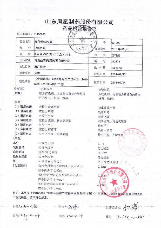 1402206天丹通络胶囊