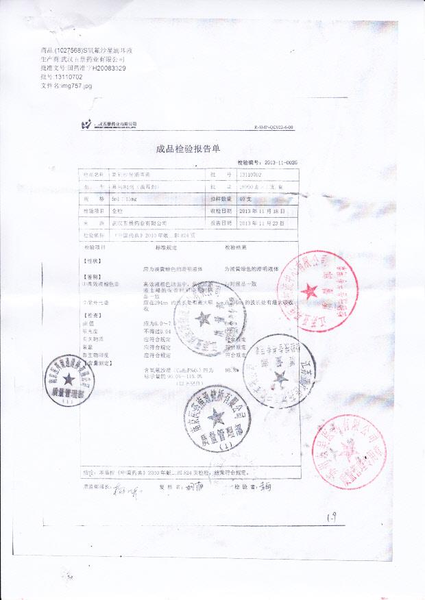 13110702氧氟沙星滴耳液