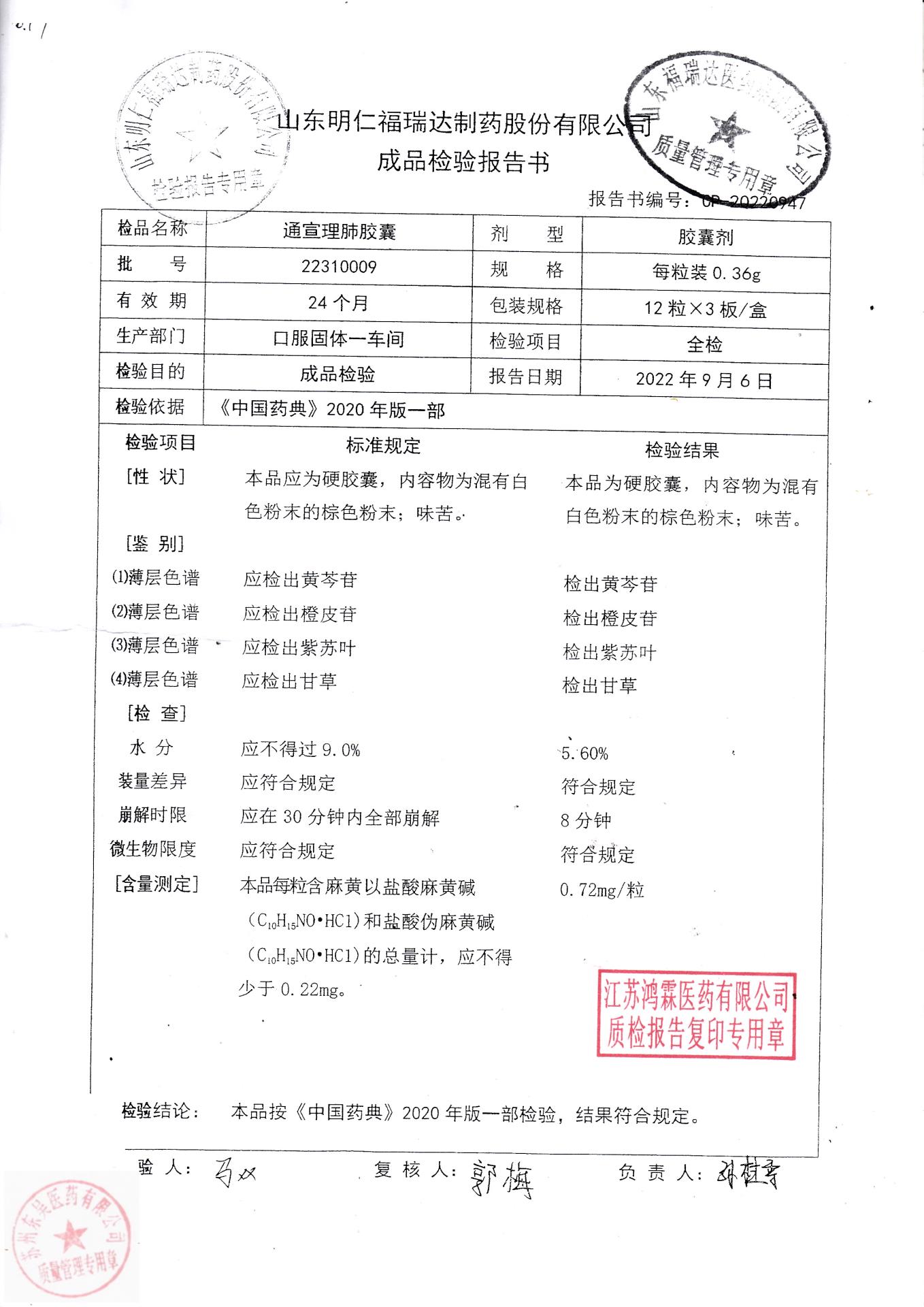 22310009通宣理肺胶囊