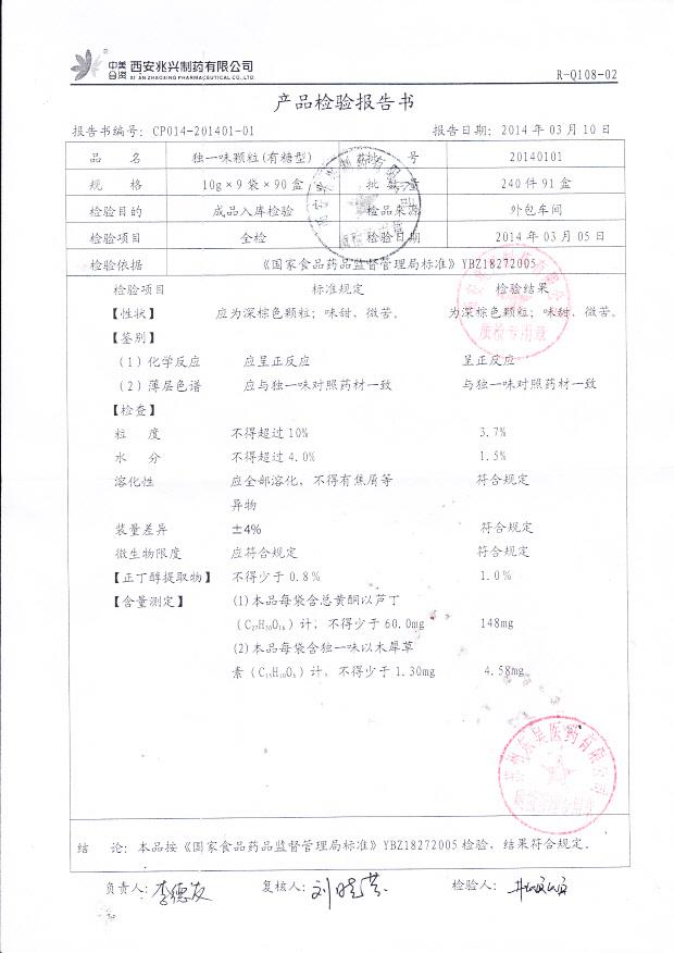 20140101独一味颗粒