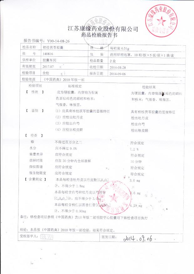 140816桂枝茯苓胶囊