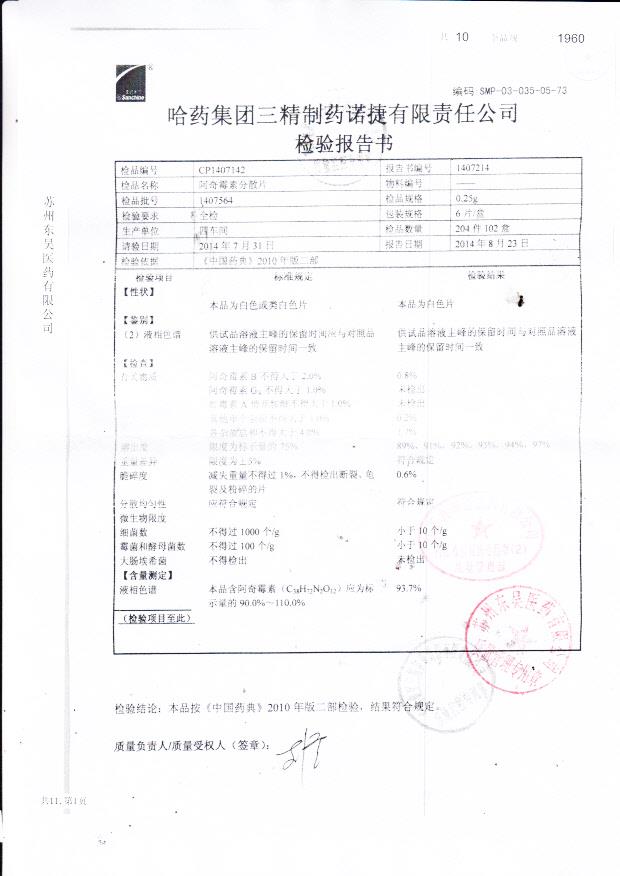 1407564阿奇霉素分散片