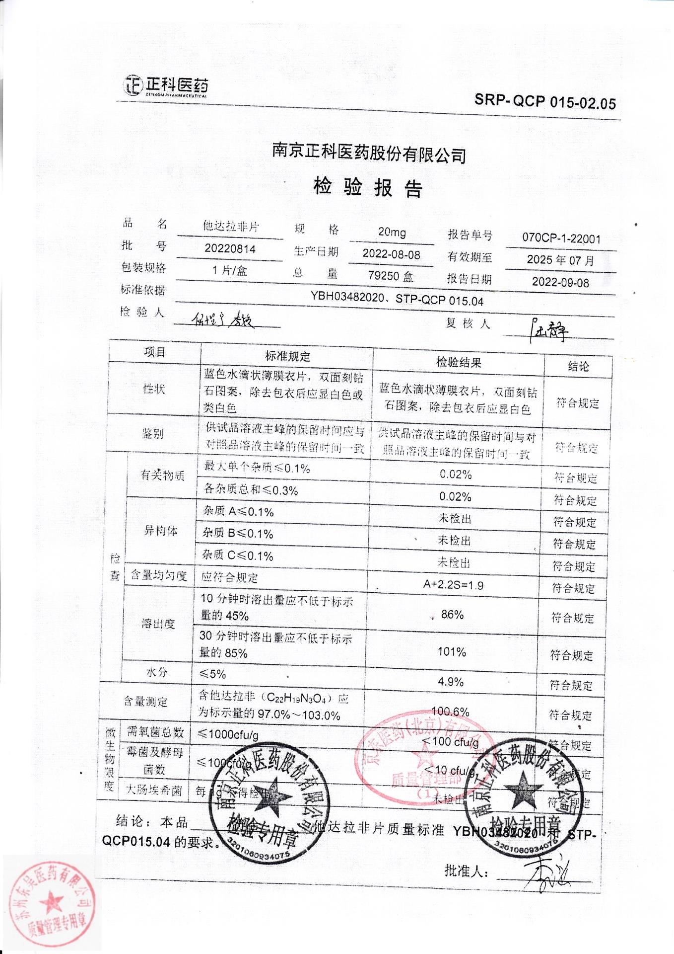 20220814他达拉非片