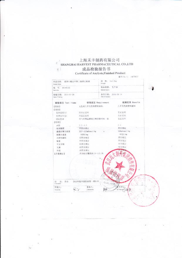 08140702重酒石酸去甲肾上腺素注射液