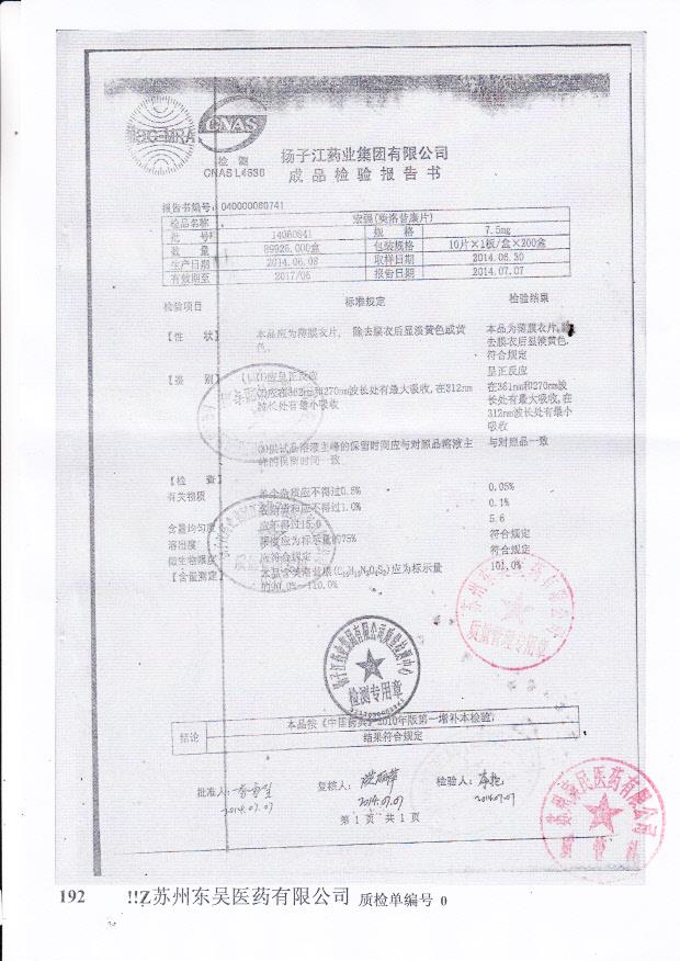 14060841宏强（美洛昔康片）