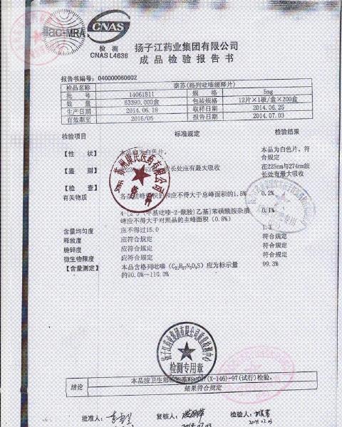 14061811格列吡嗪缓释片