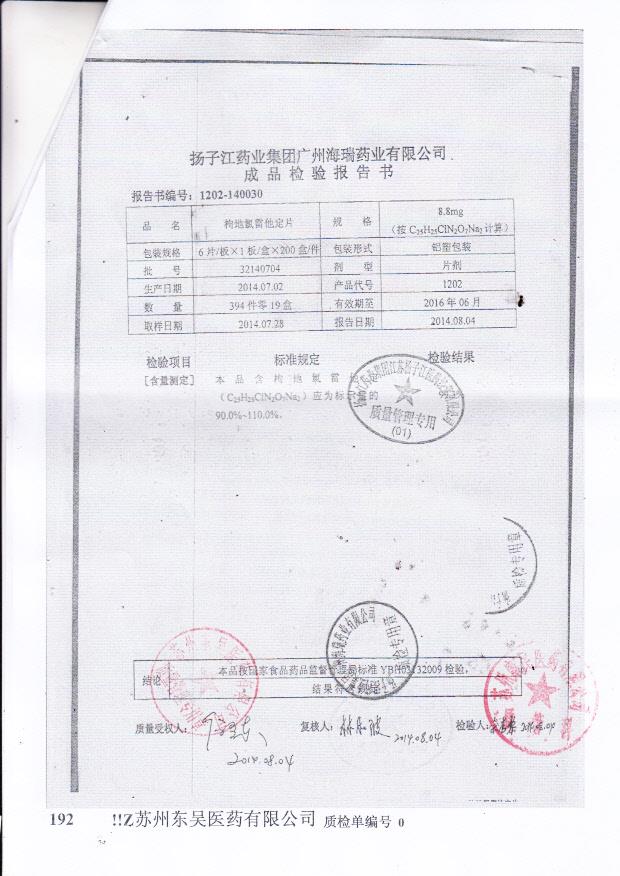 32140704枸地氯雷他定片2