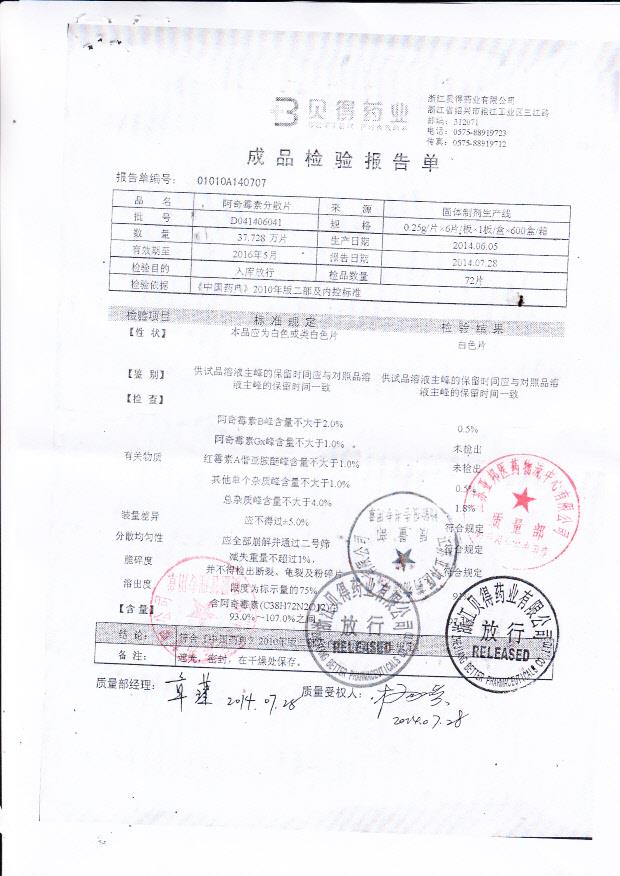 D041406041阿奇霉素分散片