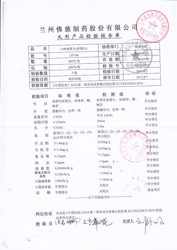 13F196六味地黄丸
