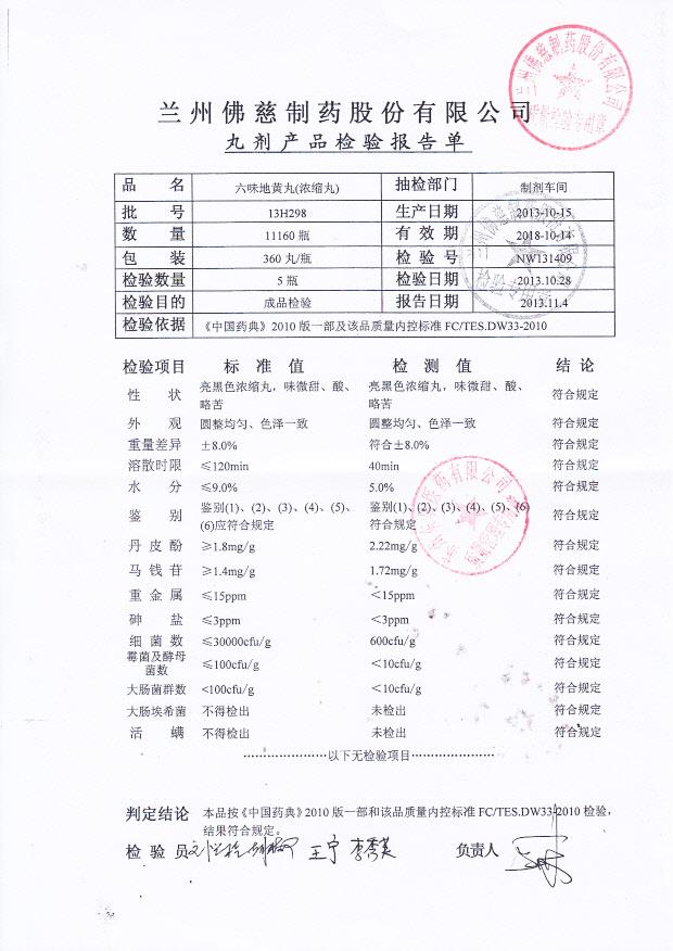 13H298六味地黄丸