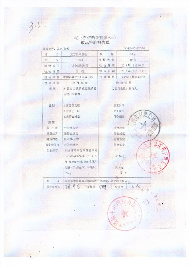 131203复方我术油栓