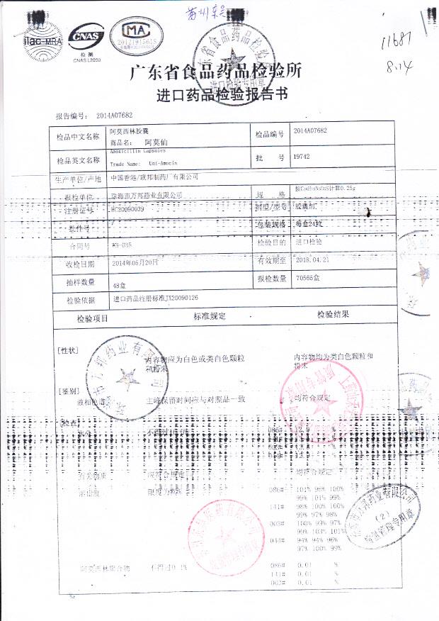 19742阿莫西林胶囊（阿莫仙）1