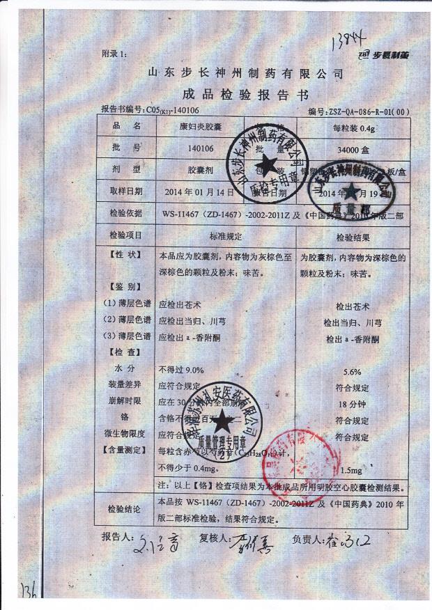 140106康妇炎胶囊