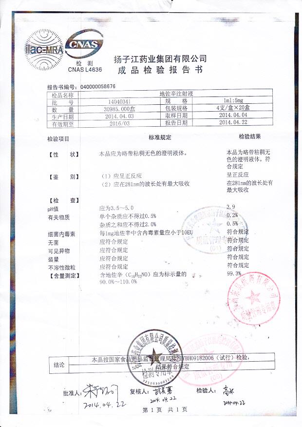 14040341地佐辛注射液