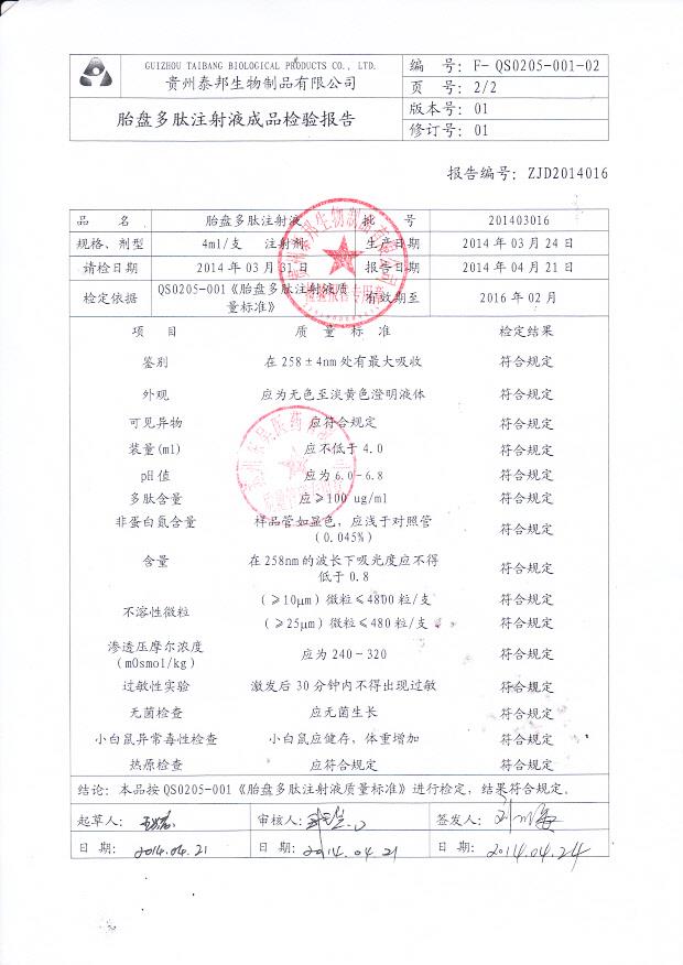 201403016胎盘多肽注射液