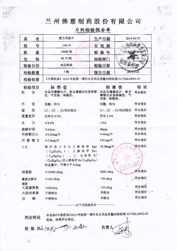 14A18复方丹参片