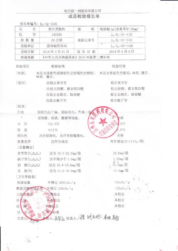 140389清开灵颗粒