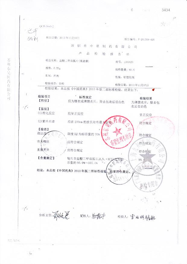 1309420盐酸二甲双胍片