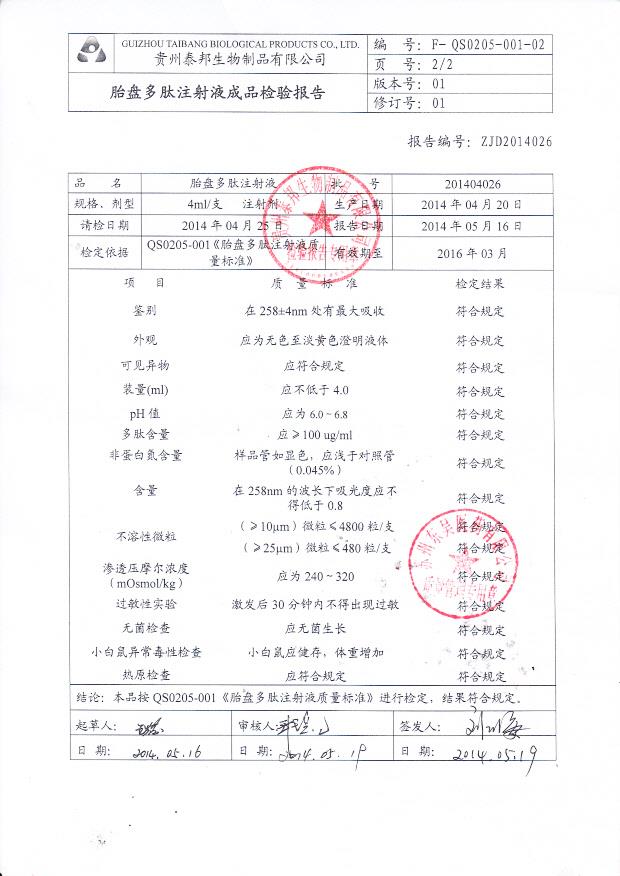 201404026胎盘多肽注射液