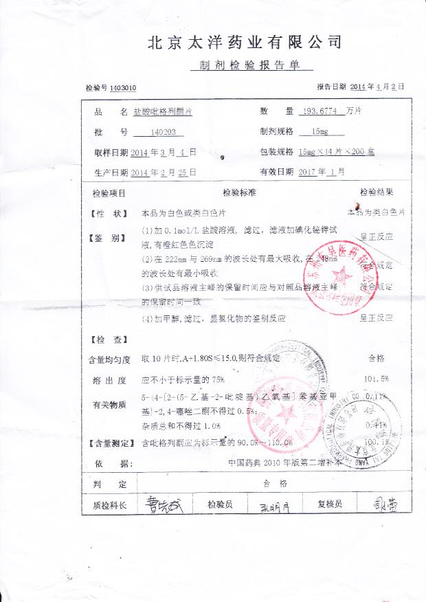 140203盐酸吡格列酮片