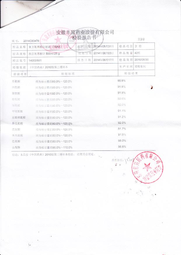 140531M1复方氨基酸注射液18AA2