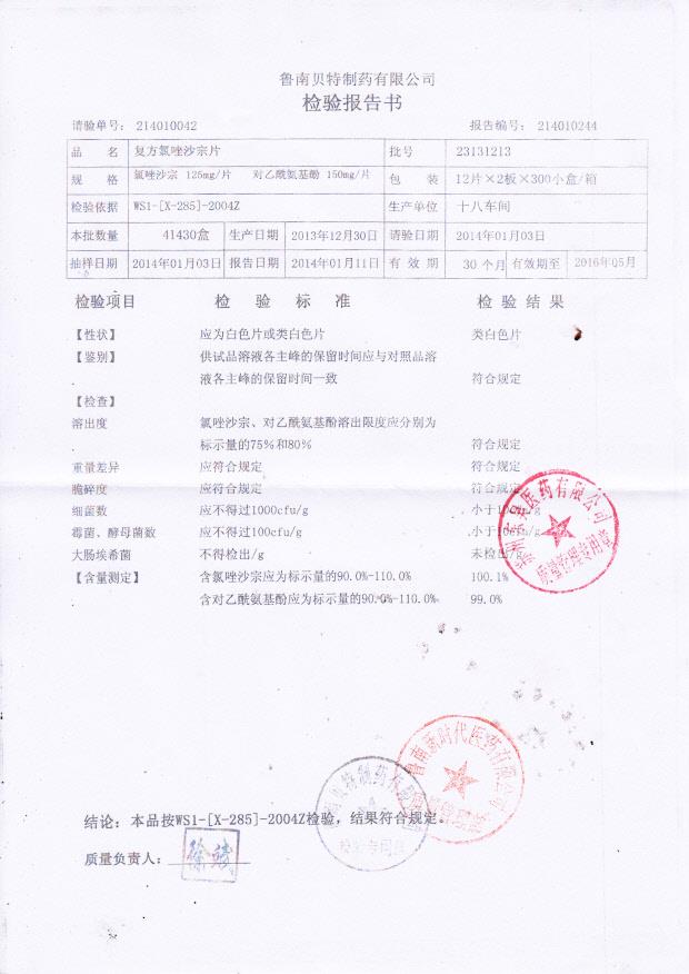 23131213复方氯唑沙宗片