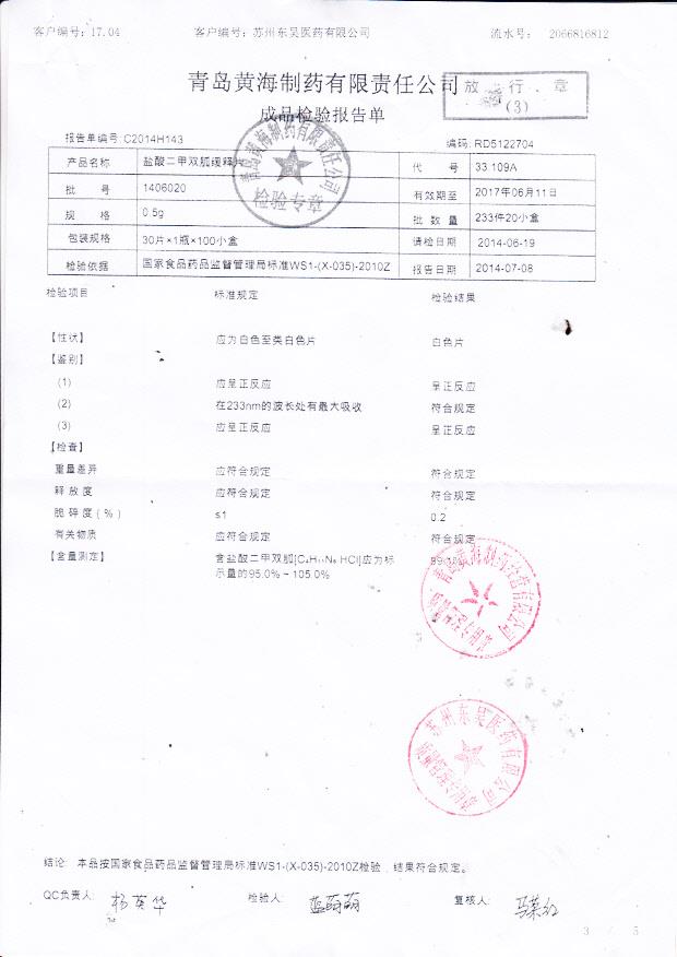 1406020盐酸二甲双胍缓释片