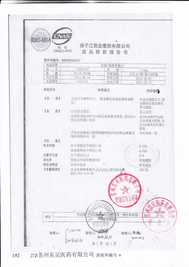 14051042宏强（美洛昔康片）