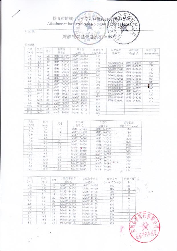 马来西亚麻醉气管插管及选配型号1