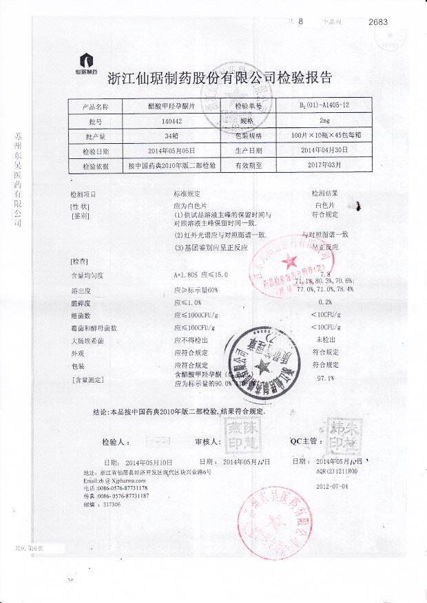 140442醋酸甲羟孕酮片
