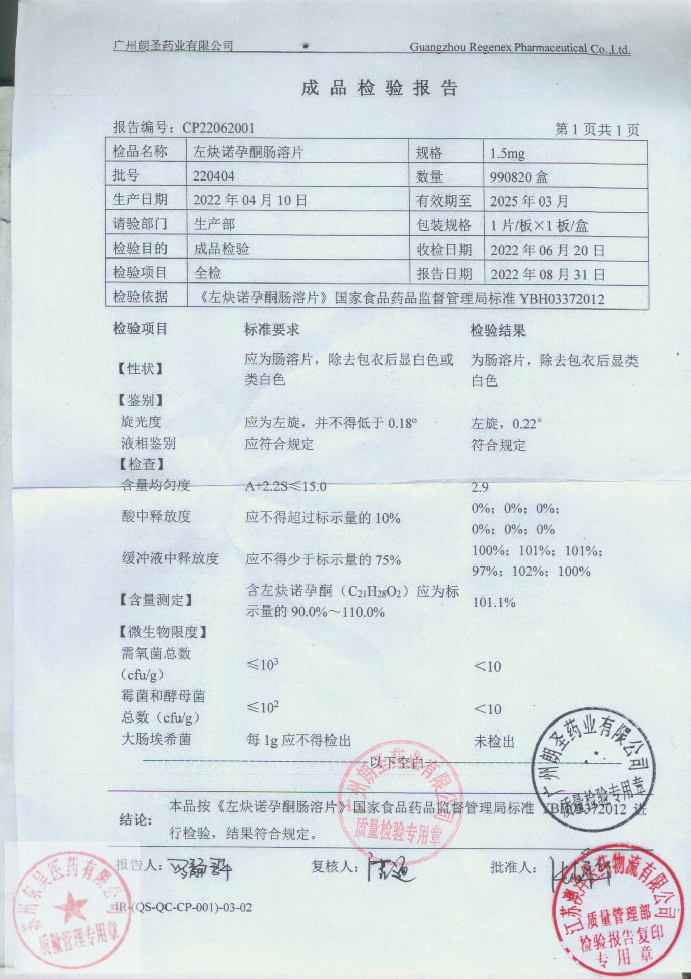 220404左炔诺孕酮肠溶片