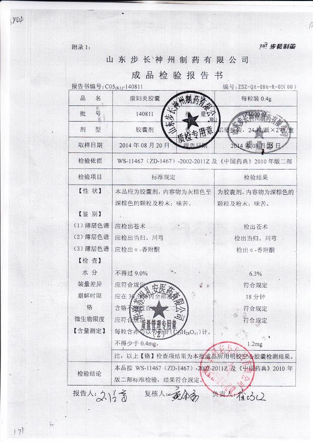 140811康妇炎胶囊