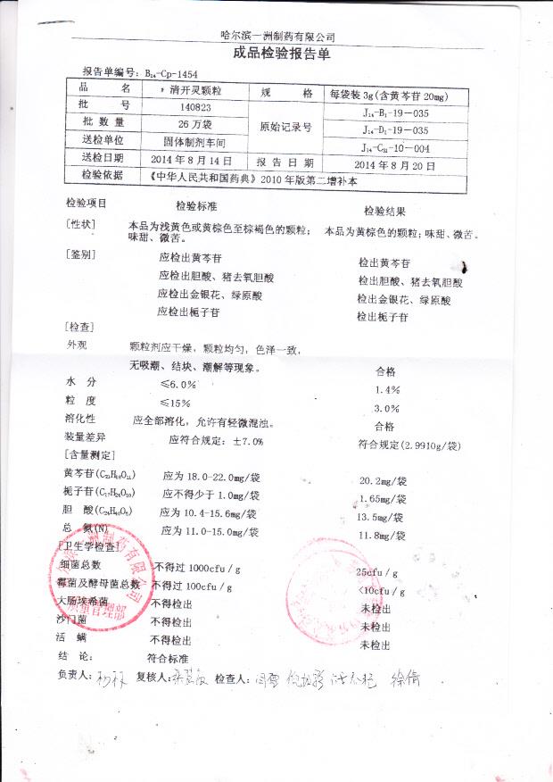 140823清开灵颗粒