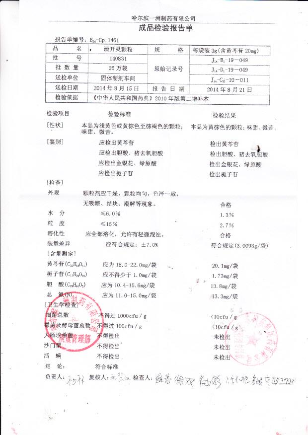 140831清开灵颗粒