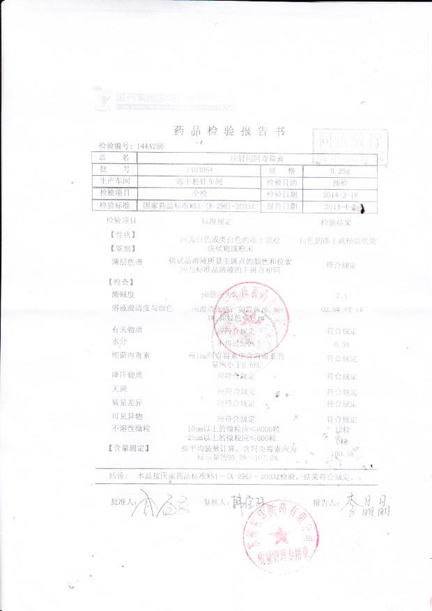 1403064注射用阿奇霉素