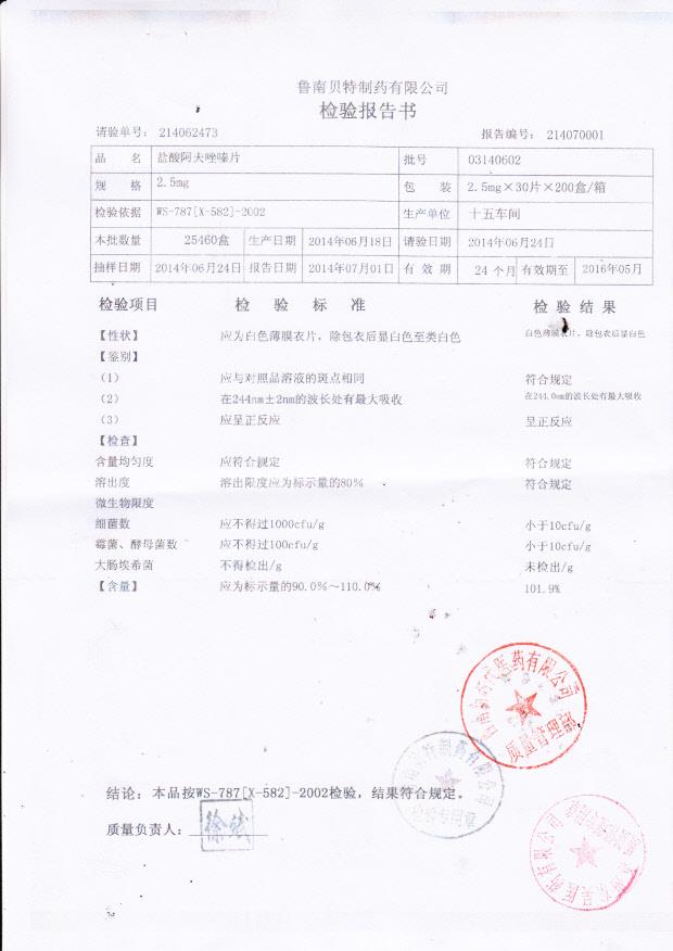 03140602盐酸阿夫唑嗪片