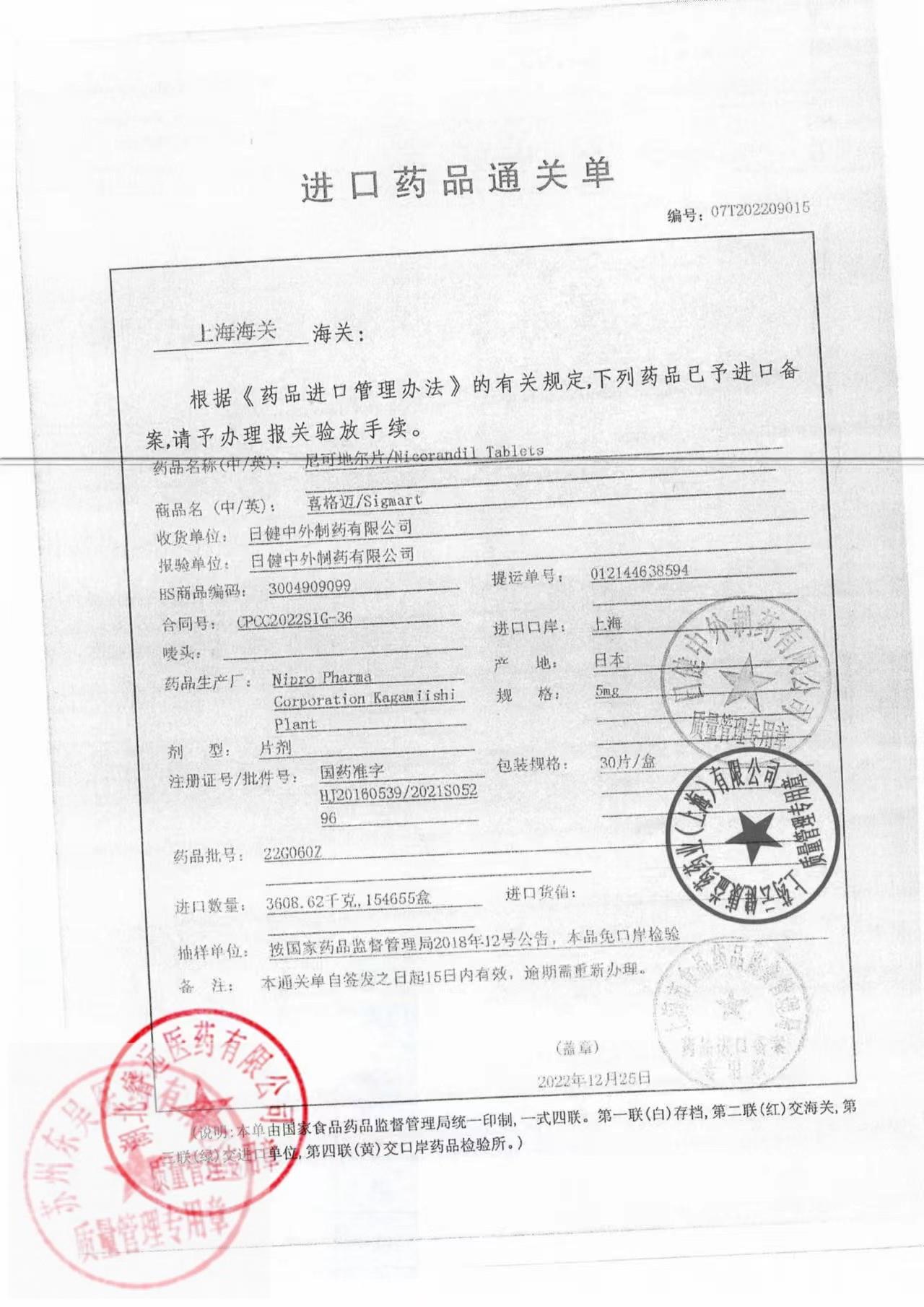 22G060Z尼可地尔片1